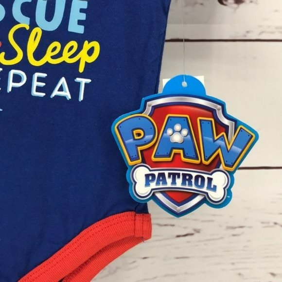 Paw Patrol Boys New Play, Rescue,‎ Sleep Repeat BodySuit Blue Red 3-6 Months - Picture 5 of 7